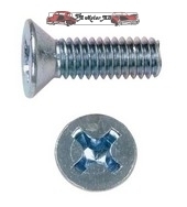 Skruv 8-32 Ca: 4,17mm Rostfri, blank, försänkt, platt skalle, krysspår