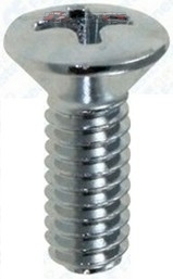 Skruv 8-32 Ca: 4,17mm Rostfri, blank, försänkt, kullrig skalle, krysspår