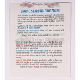 Inrednings dekal, start instruktion