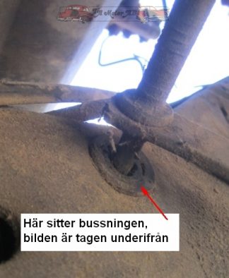 Bussning i ramen till växel länkaget