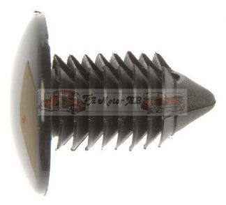 Fästplugg, klipps i svart plast. 15,8mm
