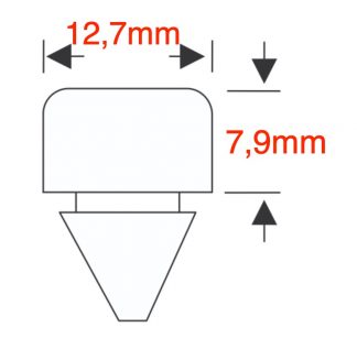 Gummistopp 8mm hög