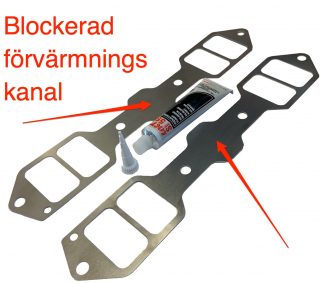 Insugspackning, blockerad förvärmningskanal.  Loctite lim ingår.
