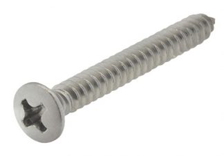 Kromad skruv, matt yta,  försänkt med kullrig skalle. 57,7 x 4,2mm.