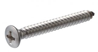 Kromad skruv, halvblank, försänkt med kullrig skalle. 76,6mm x 4,1mm.