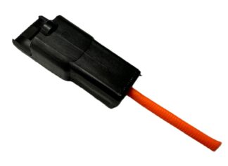 Kontaktstycke, 1 flatstift hane med 1 kabel.