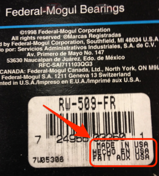 Bakhjulslager Made in USA